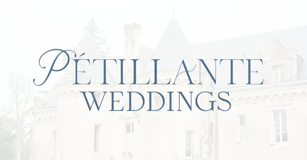 Logo for Pétillante Weddings, a wedding planner in France.