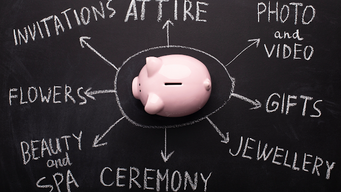 piggy bank dedicated to a wedding budget